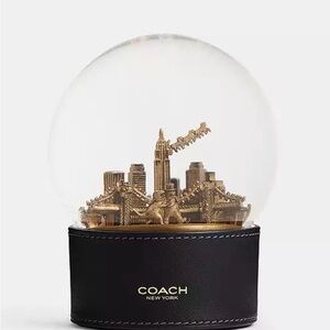 Coach Gold Cityscape Snow Globe with Black Base